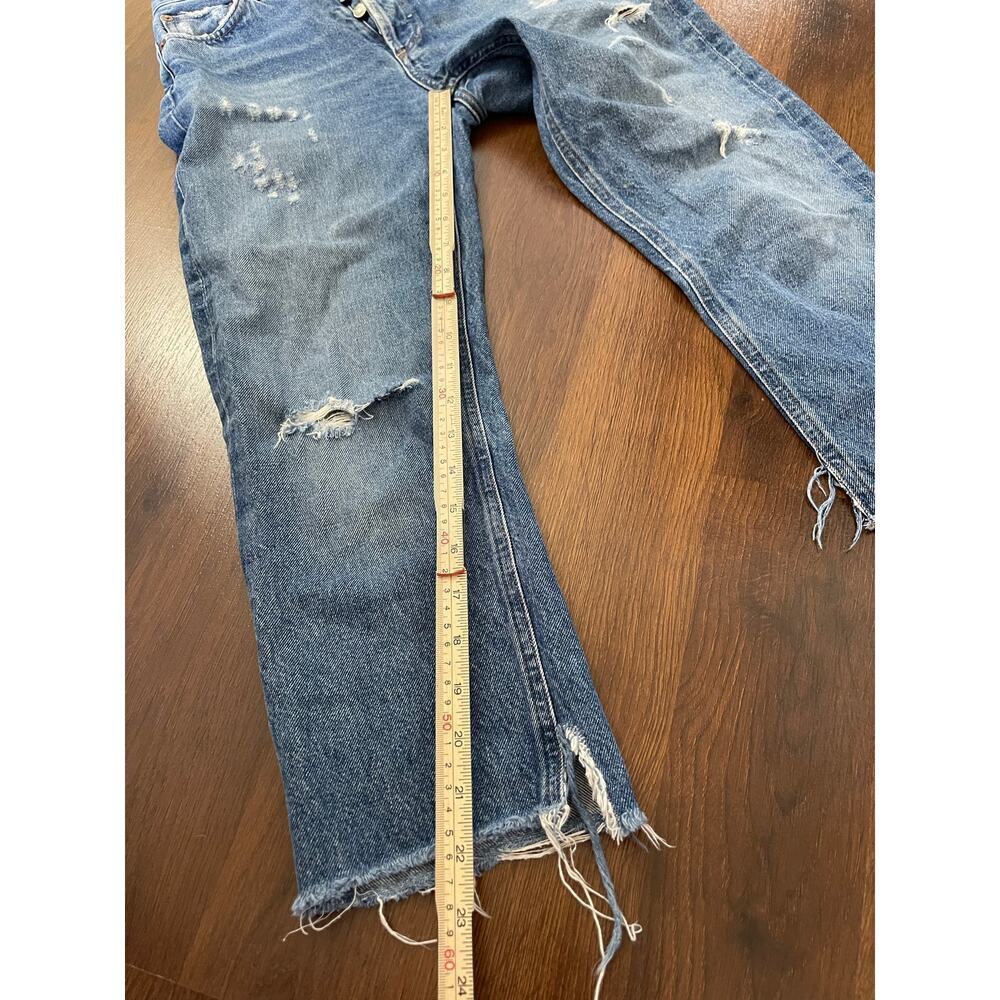 AGOLDE Revolve High Rise Crop Straight Jeans Button Fly Distressed Casual Sz 24 - Picture 8 of 8